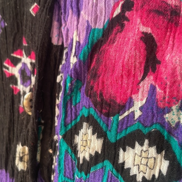 Vintage Sharon Anthony long sleeve button down tunic with shoulder pads - Picture 3 of 6